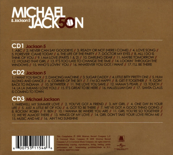 Michael Jackson & Jackson 5 – The Motown Years - 3 Discs (Used) (Mint Condition) - CD