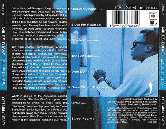 Miles Davis – Blue Miles (Used) (Mint Condition) - CD