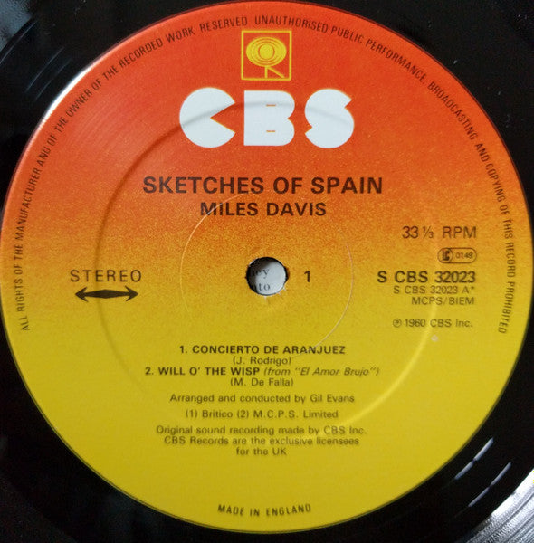 Miles Davis – Sketches Of Spain (Used) (Mint Condition) Vinyl