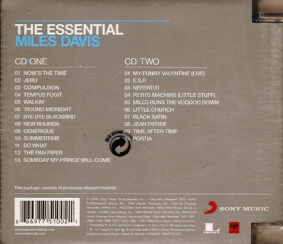 Miles Davis – The Essential Miles Davis - 2 Discs (Used) (Mint Condition) - CD