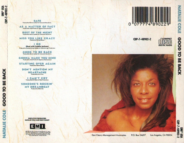 Natalie Cole – Good To Be Back (Used) (Mint Condition) CD