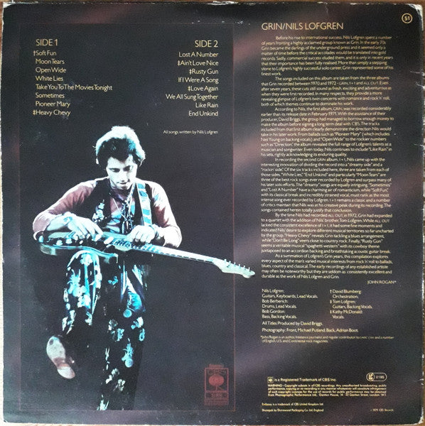 Grin - Nils Lofgren And Grin (Used) (Mint Condition)  Vinyl
