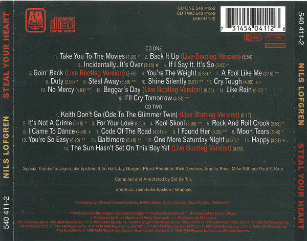 Nils Lofgren – Steal Your Heart 2 Discs (Used) (Mint Condition)