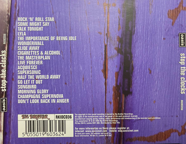 Oasis (2) – Stop The Clocks - 2 Discs (Used) (Mint Condition) CD
