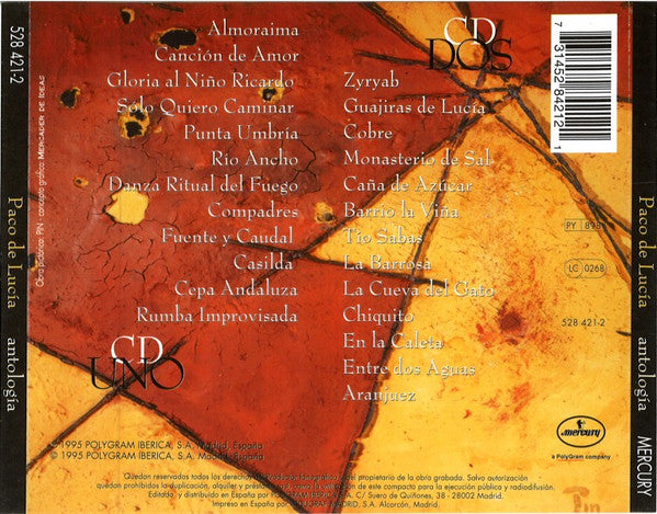 Paco De Lucía – Antologia - 2 Discs (Used) (Mint Condition) CD