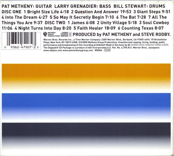 Pat Metheny Trio – Trio → Live (Used) (Mint Condition) CD