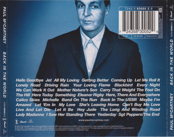 Paul McCartney – Back In The World 2 Discs (Used) (Mint Condition) CD