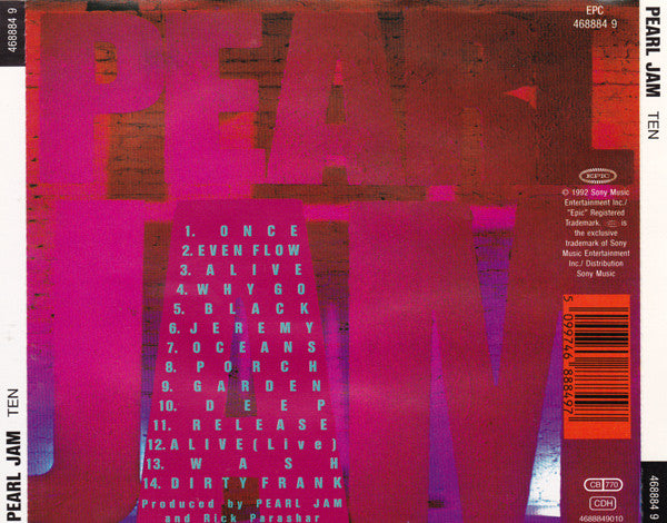 Pearl Jam - Ten (Used) (Mint Condition)