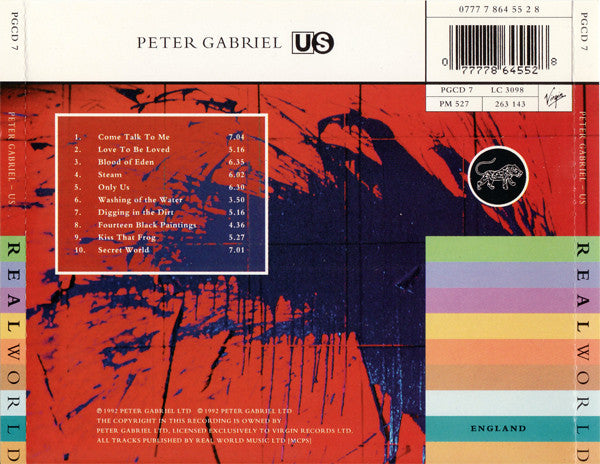Peter Gabriel – Us (Used) (Mint Condition) - CD