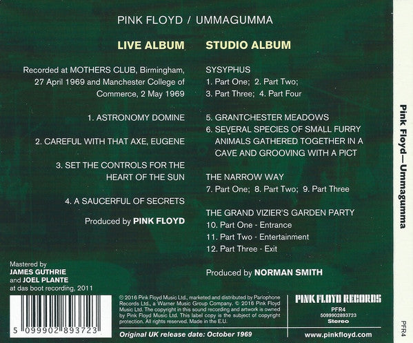 Pink Floyd – Ummagumma 2 Discs (Used) (Mint Condition) CD