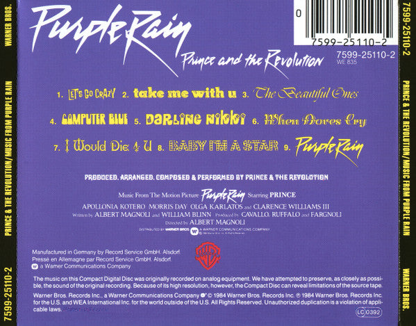 Prince And The Revolution – Purple Rain (Used) (Mint Condition) CD