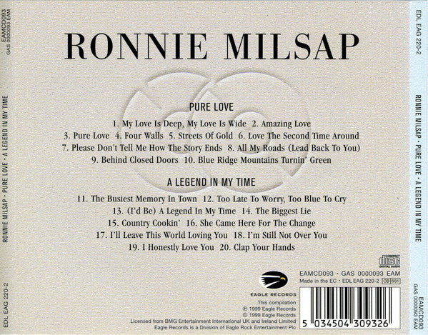 Ronnie Milsap – Pure Love • A Legend In My Time (Used) (Mint Condition) CD