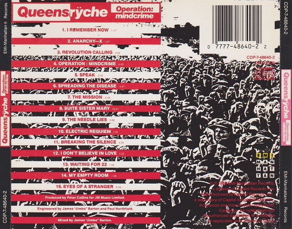 Queensrÿche – Operation: Mindcrime (Used) (Mint Condition) CD
