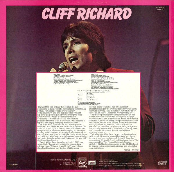 Cliff Richard-Live (Used) (Mint Condition)