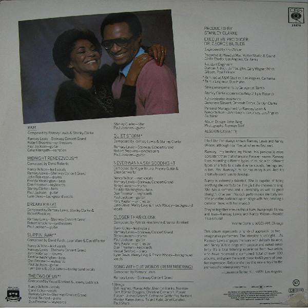 Ramsey Lewis & Nancy Wilson – The Two Of Us (Used) (Mint Condition) - Vinyl