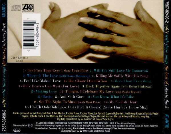Roberta Flack – Softly With These Songs - The Best Of Roberta Flack (Used) (Mint Condition) CD