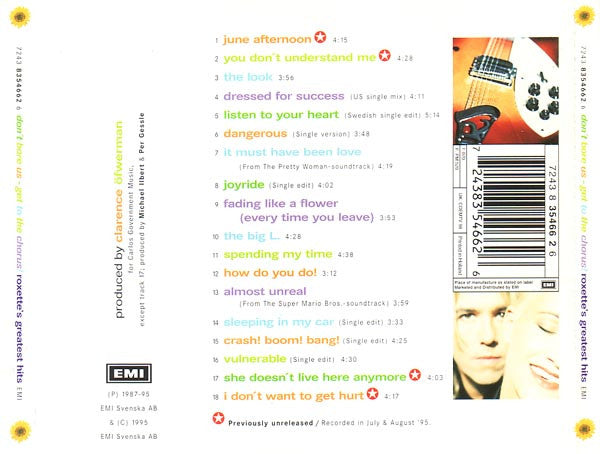 Roxette – Don't Bore Us - Get To The Chorus! (Roxette's Greatest Hits) (Used) (Mint Condition) CD