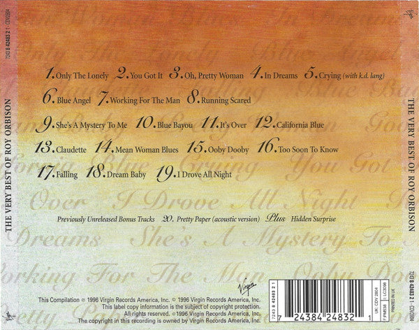 Roy Orbison – The Very Best Of Roy Orbison (Used) (Mint Condition)