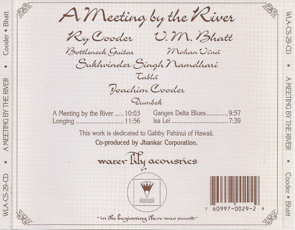 Ry Cooder & V.M. Bhatt* – A Meeting By The River (Used) (Mint Condition) - CD