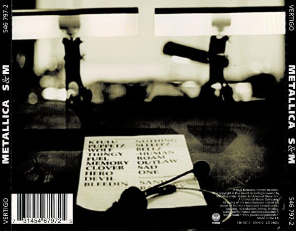 Metallica With Michael Kamen Conducting The San Francisco Symphony Orchestra – S&M (Used) (Mint Condition) - CD