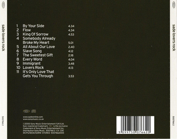 Sade – Lovers Rock (Used) (Mint Condition) CD