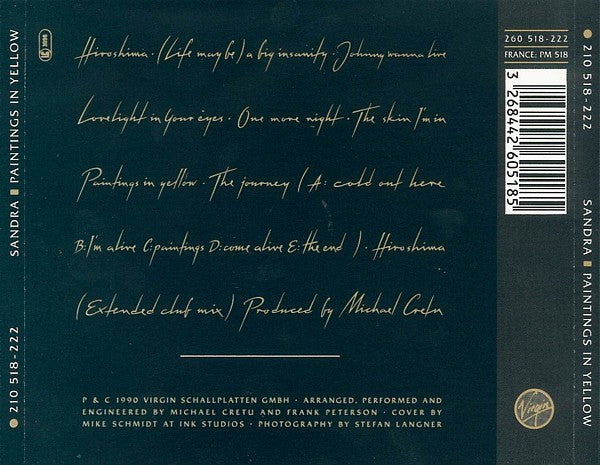 Sandra – Paintings In Yellow (Used) (Mint Condition) CD