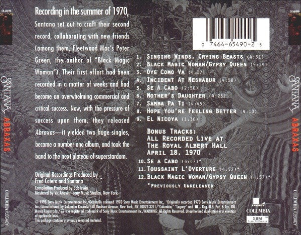 Santana – Abraxas (Used) (Mint Condition) CD