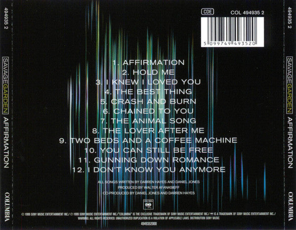 Savage Garden – Affirmation (Used) (Mint Condition) CD