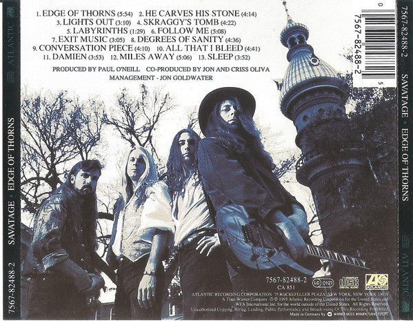 Savatage – Edge Of Thorns (Used) (Mint Condition) CD