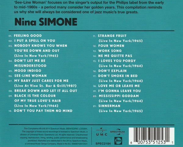 Nina Simone – See-Line Woman: The Best Of (Used) (Mint Condition) CD