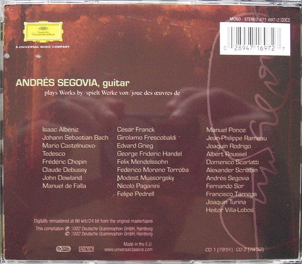 Segovia* – The Art Of Segovia 2 Discs (Used) (Mint Condition) CD