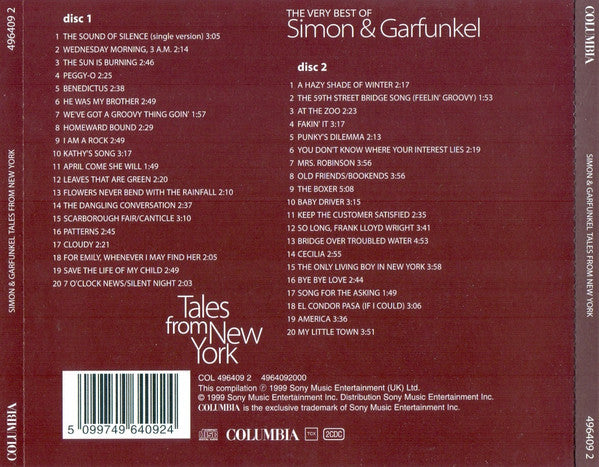 Simon & Garfunkel – Tales From New York: The Very Best Of Simon & Garfunkel - 2 Discs (Used) (Mint Condition) CD