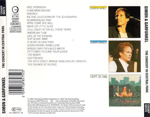 Simon & Garfunkel – The Concert In Central Park (Used) (Mint Condition) CD