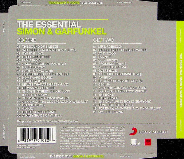 Simon & Garfunkel – The Essential Simon & Garfunkel 2 Discs (Used) (Mint Condition)