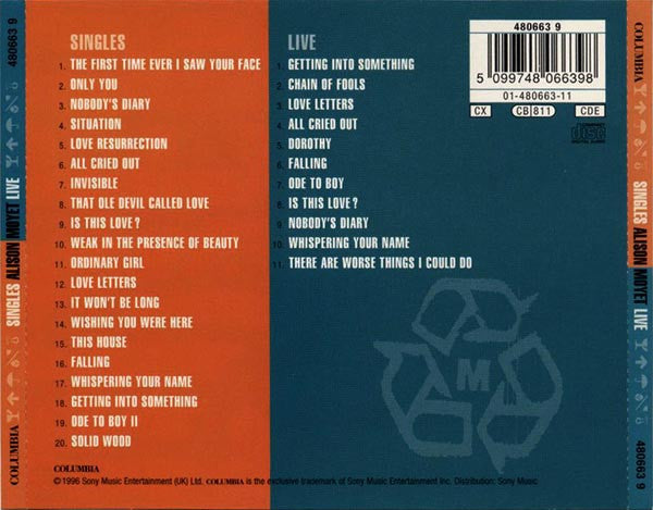 Alison Moyet – Singles / Live (Used) (Mint Condition)