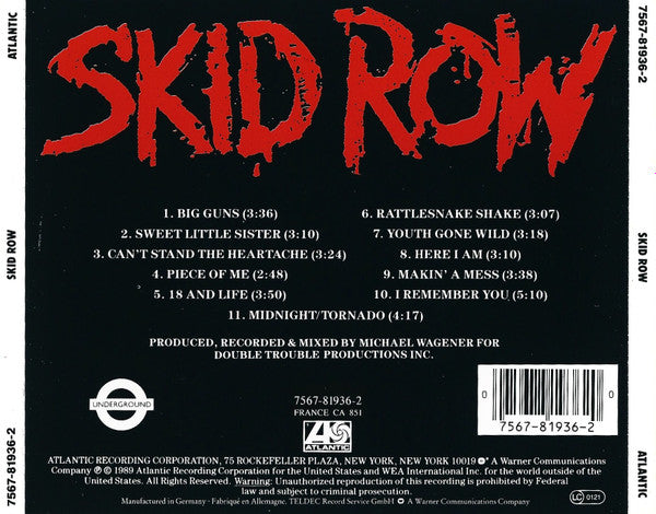 Skid Row - Skid Row (Used) (Mint Condition) CD