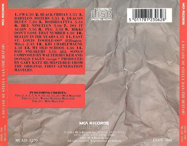 Steely Dan – A Decade Of Steely Dan (The Best of Steely Dan) (Used) (Mint Condition) CD