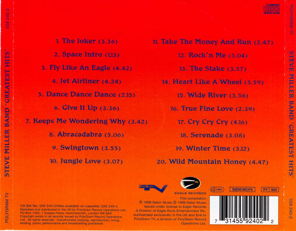 Steve Miller Band – Greatest Hits (Used) (Mint Condition) CD