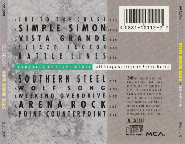 Steve Morse Band – Southern Steel (Used) (Mint Condition) CD
