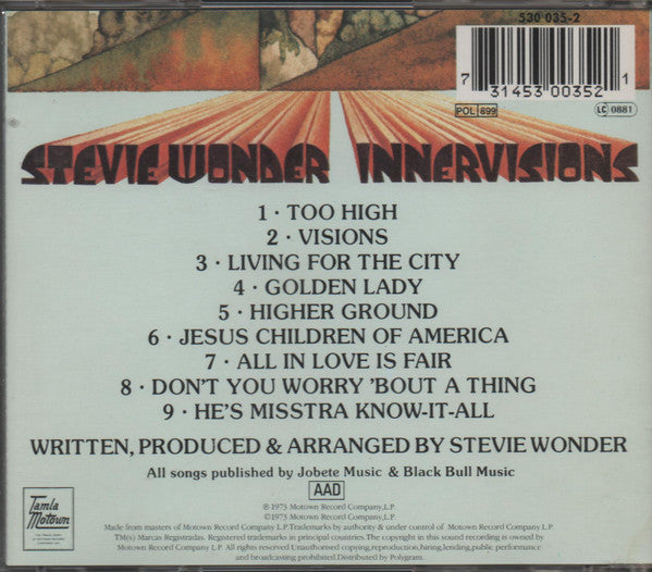 Stevie Wonder – Innervisions (Used) (Mint Condition) CD