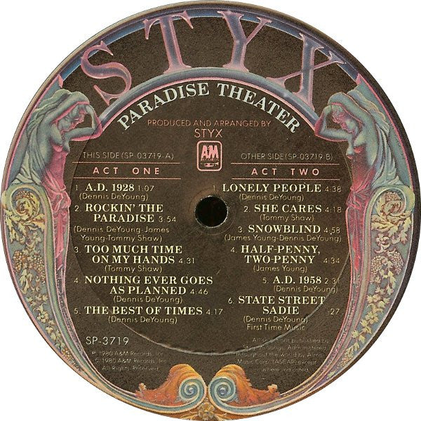 Styx – Paradise Theatre (Used) (Mint Condition)