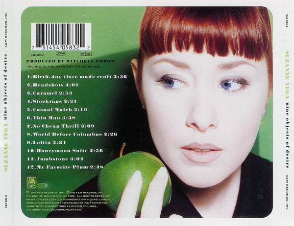 Suzanne Vega – Nine Objects Of Desire (Used) (Mint Condition) CD