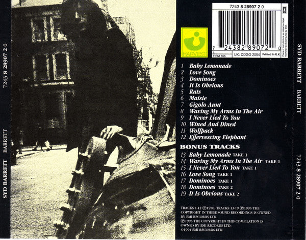 Syd Barrett – Barrett (Used) (Mint Condition) CD