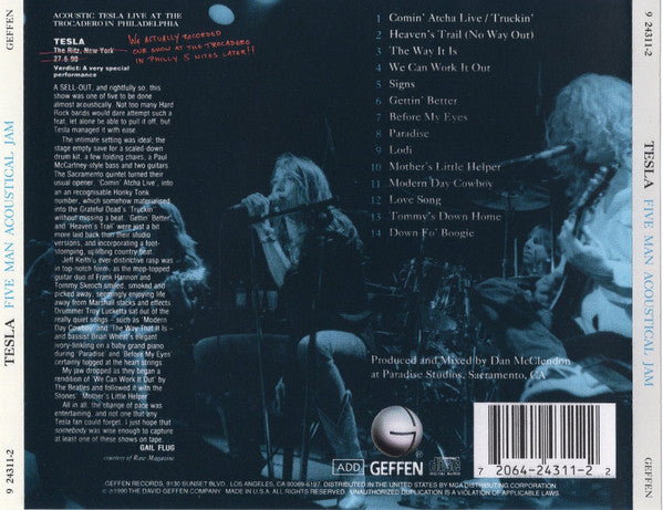 Tesla – Five Man Acoustical Jam (Used) (Mint Condition) CD