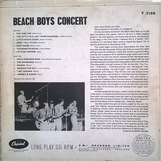 The Beach Boys – Beach Boys Concert (Used) (Mint Condition) Vinyl