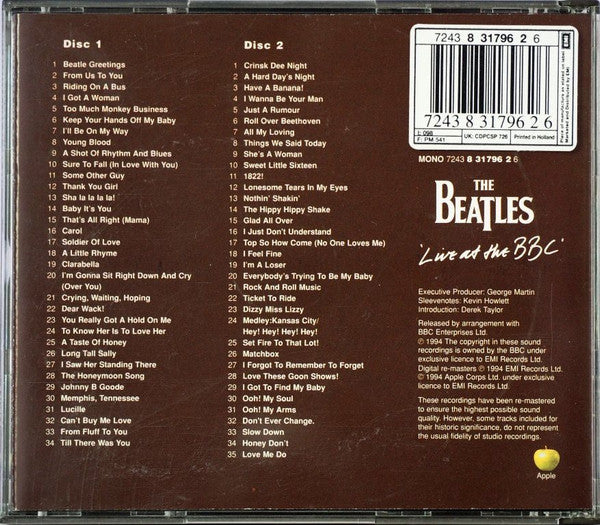 The Beatles – Live At The BBC 2 Discs (Used) (Mint Condition)