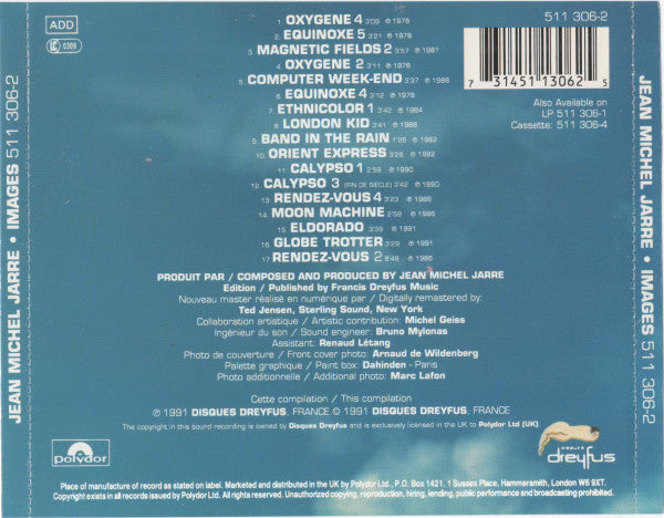 Jean-Michel Jarre - Images: The Best Of Jean Michel Jarre (Used) (Mint Condition)