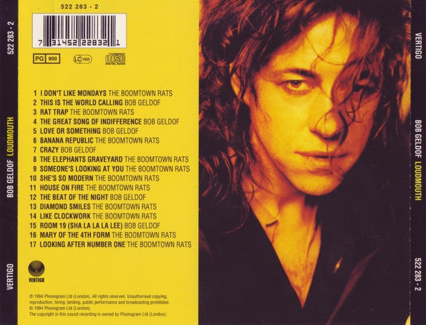 The Boomtown Rats / Bob Geldof – Loudmouth The Best Of Bob Geldof & The Boomtown Rats (Used) (Mint Condition) CD