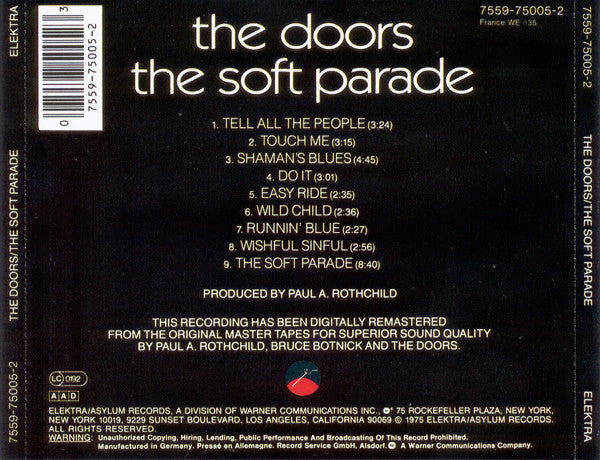 The Doors – The Soft Parade (Used) (Mint Condition) CD