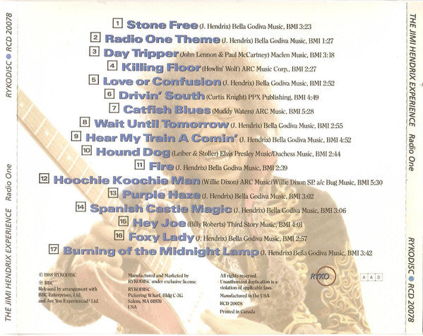 The Jimi Hendrix Experience – Radio One (Used) (Mint Condition) CD